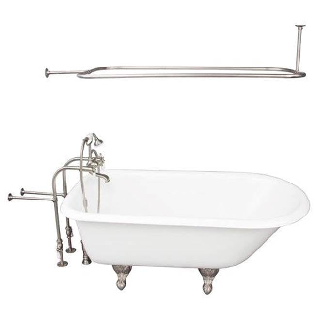 Barclay - Tub Kit 67'' CI Roll Top, Shwr Rd,Filler,Supplies,Drain-BrNkl - Satin Nickel