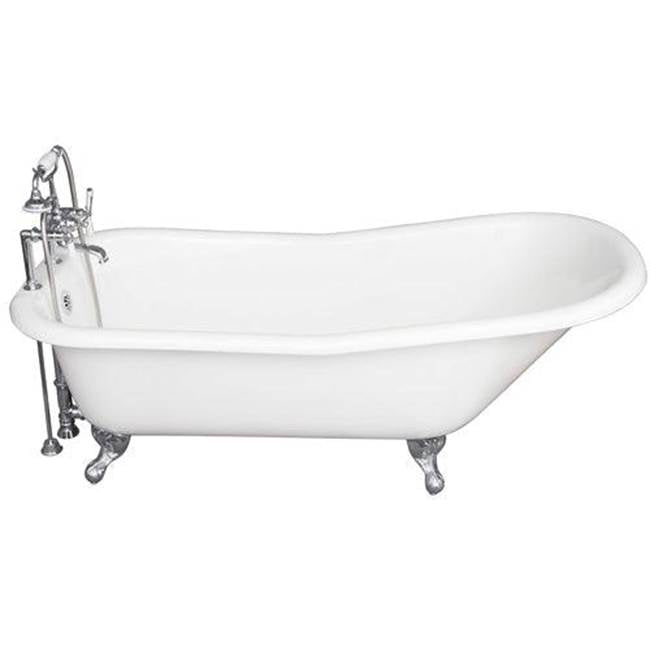 Barclay - Tub Kit 67'' CI Slipper, Tub Filler, Supplies, Drain-Chrome - Polished Chrome