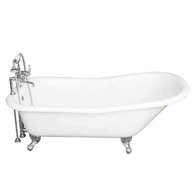 Barclay - Tub Kit 67'' CI Slipper, Tub Filler, Supplies, Drain-Chrome - Polished Chrome