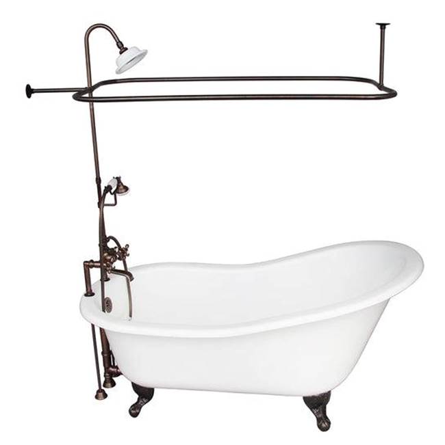 Barclay - Tub Kit 67'' CI Slipper, Shwr Unit, Supplies, Drain-ORB - Oil Rubbed Bronze