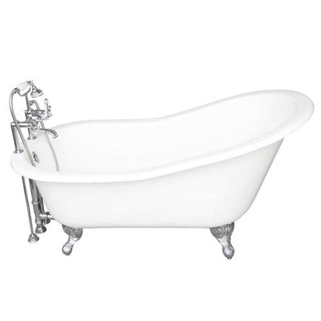 Barclay - Tub Kit 60'' CI Slipper, Tub Filler, Supplies, Drain-Chrome - Polished Chrome
