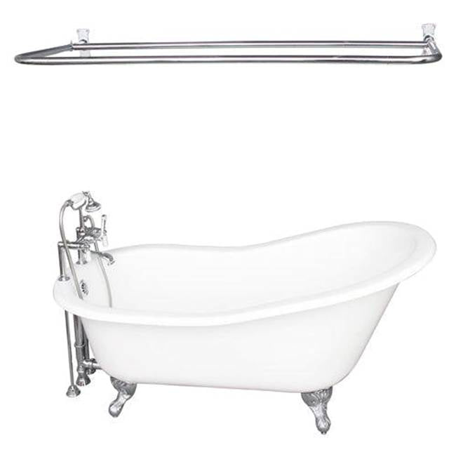 Barclay - Tub Kit 60'' CI Slipper, Shwr Rd,Filler,Supplies, Drain-Chrm - Polished Chrome