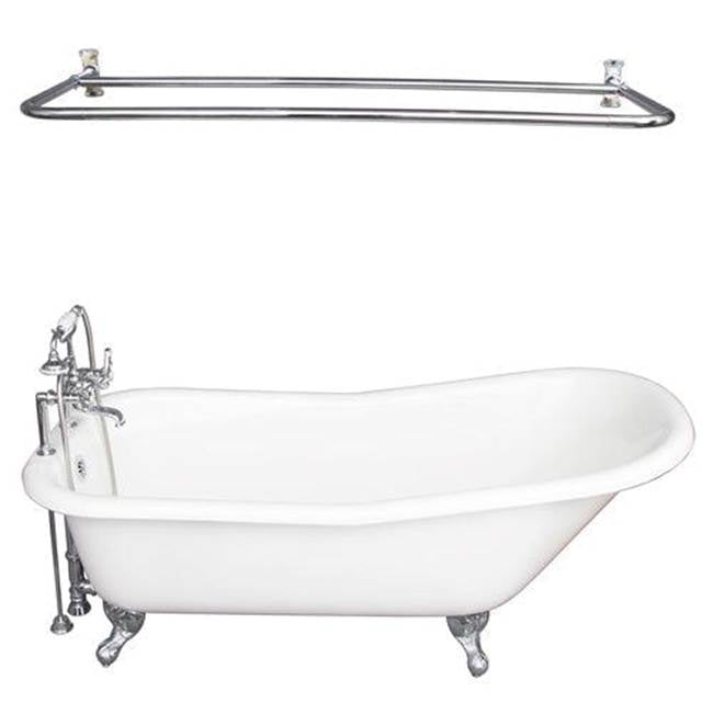 Barclay - Tub Kit 60'' CI Slipper, Shwr Rd,Filler,Supplies, Drain-Chrm - Polished Chrome