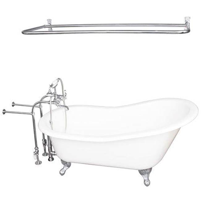 Barclay - Tub Kit 60'' CI Slipper, Shwr Rd,Filler,Supplies, Drain-Chrm - Polished Chrome