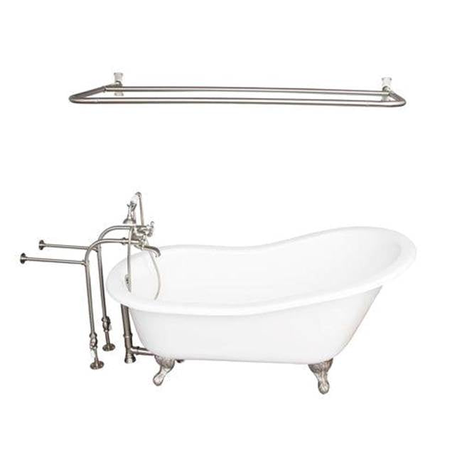Barclay - Tub Kit 60'' CI Slipper, Shwr Rd,Filler,Supplies,Drain-BrNkl - Satin Nickel