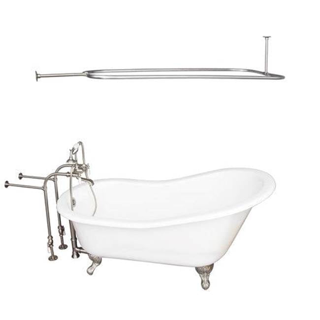 Barclay - Tub Kit 67'' CI Slipper, Shwr Rd,Filler,Supplies,Drain-BrNkl - Brushed Nickel