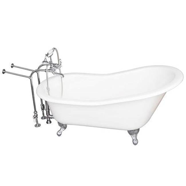 Barclay - Tub Kit 67'' CI Slipper, Tub Filler, Supplies, Drain-Chrome - Polished Chrome