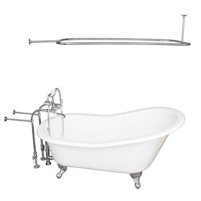 Barclay - Tub Kit 67'' CI Slipper, Shwr Rd,Filler,Supplies, Drain-Chrm - Polished Chrome