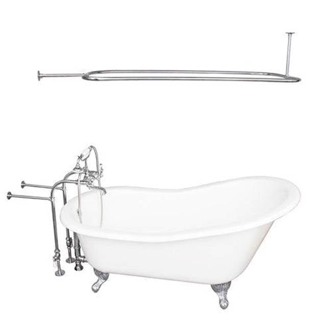 Barclay - Tub Kit 67'' CI Slipper, Shwr Rd,Filler,Supplies, Drain-Chrm - Polished Chrome