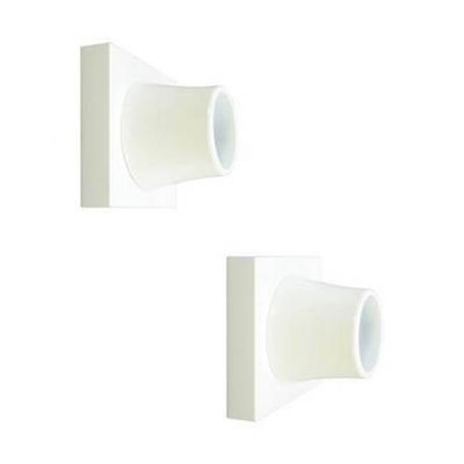Barclay - Decorative Square Flange 1'', Pair, White - White