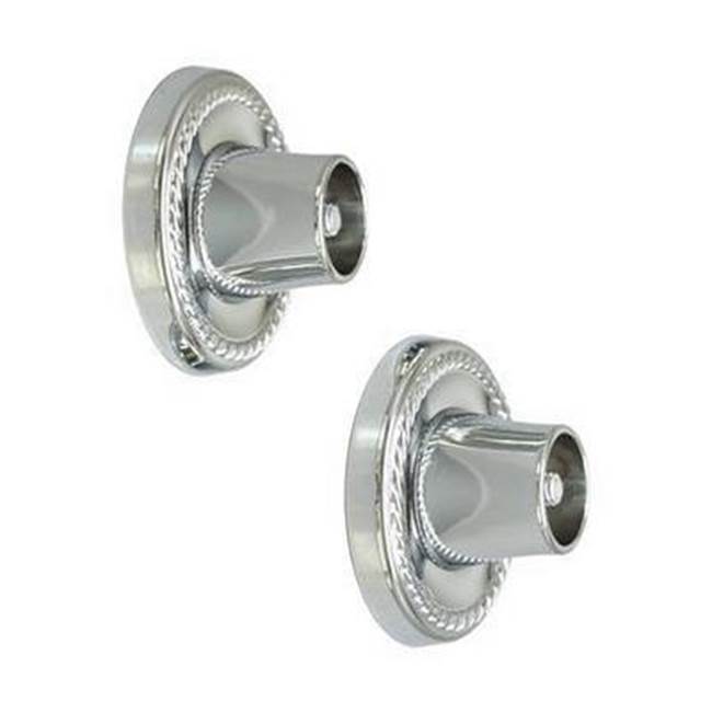 Barclay - Decorative Round Flange 1'', Pair, Polished Chrome - Polished Chrome