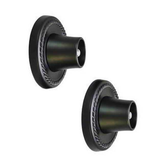 Barclay - Decorative Round Flange 1'', Pair, Matte Black - Matte Black