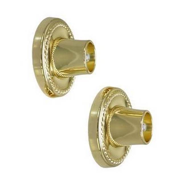Barclay - Decorative Round Flange 1'', Pair, Polished Brass - Polished Brass
