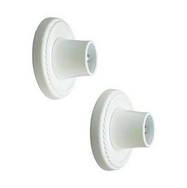 Barclay - Decorative Round Flange 1'', Pair, White - White