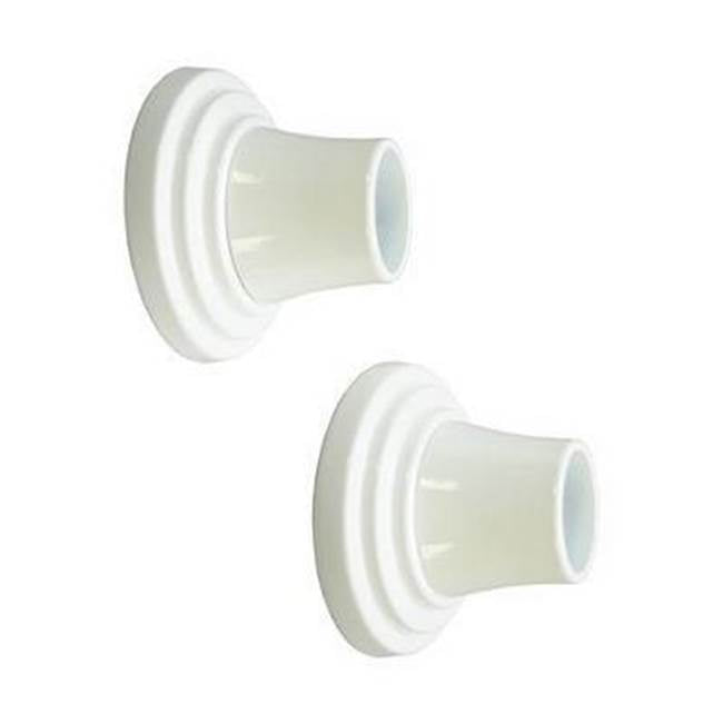 Barclay - Decorative Stepped Flange 1'', Pair, White - White