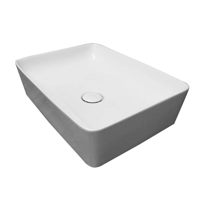Barclay - Feeling Slim 19-3/4'' Rect Above Counter , Matte White - Matte White