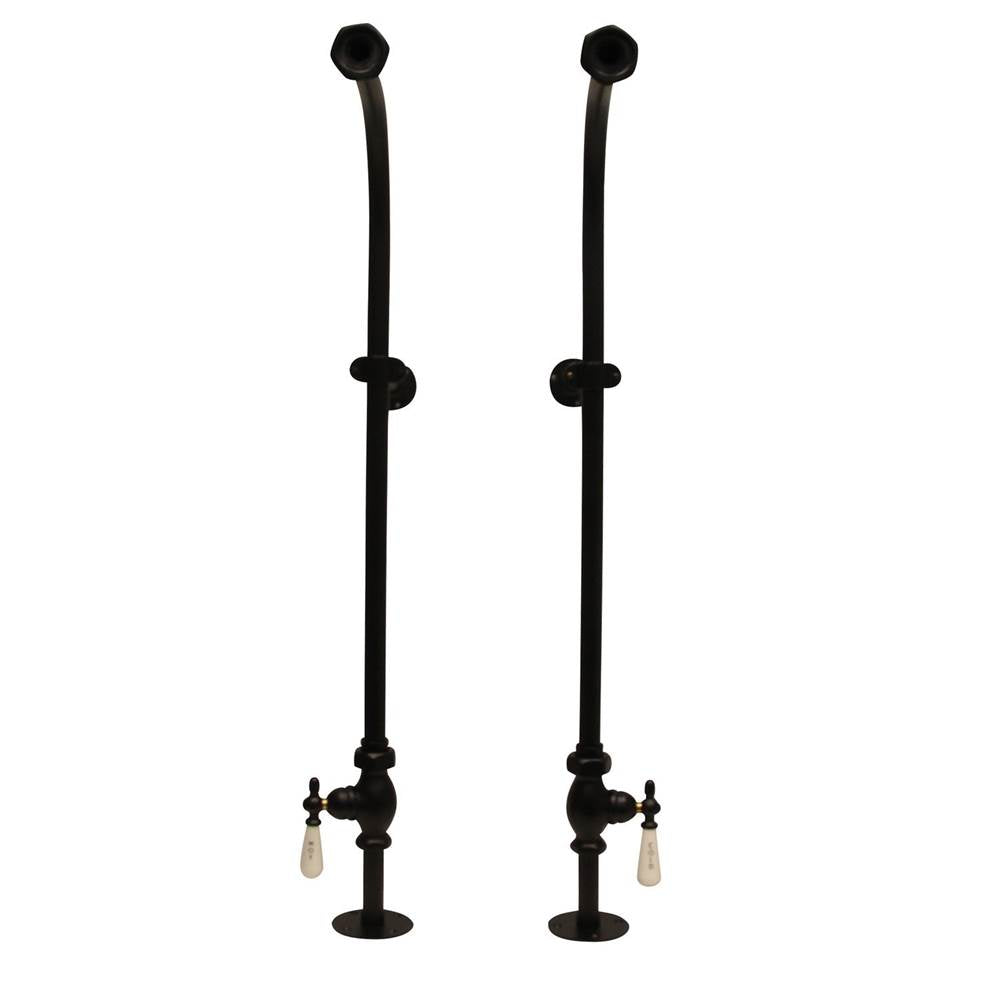 Barclay - Freestanding Bath Supplies w/ Stops, Porc Hdles, Matte Black - Matte Black