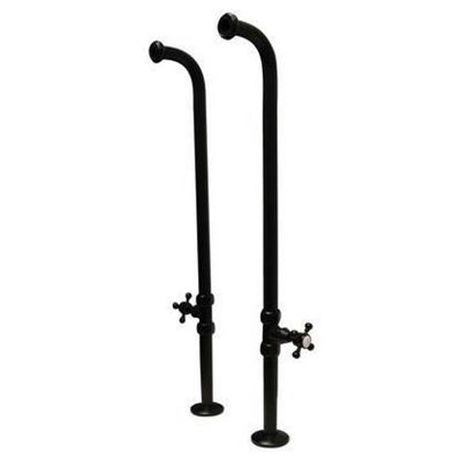 Barclay - 31-1/2'' Freestanding Tub Sup. w/ Stops, Cross Handles-MB - Matte Black