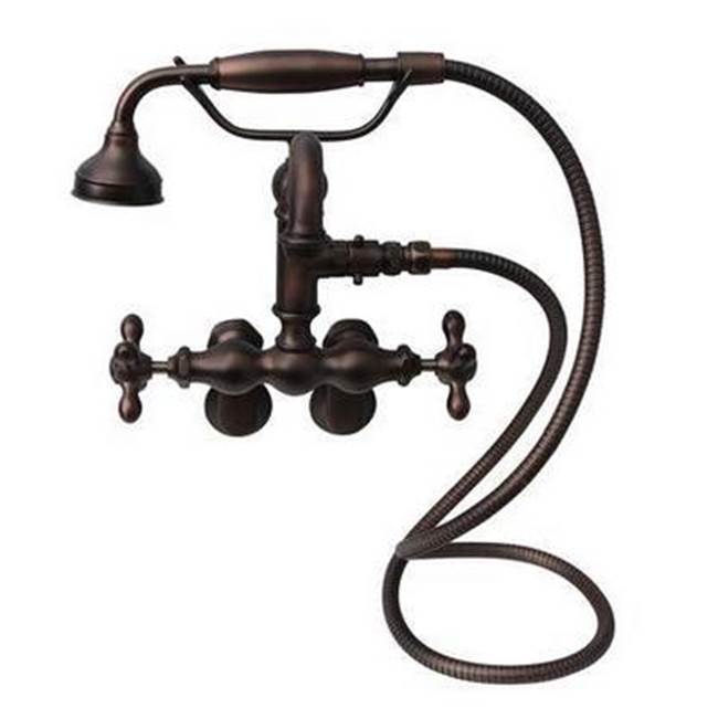 Barclay - Hook Spout w/Hand Shwr,Tub Wall Mount,Metal Cross Hdl,ORB - Oil Rubbed Bronze