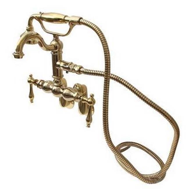 Barclay - Hook Spout w/Hand Shwr,Tub Wall Mount,Metal Lever Hdls,PN - Polished Nickel
