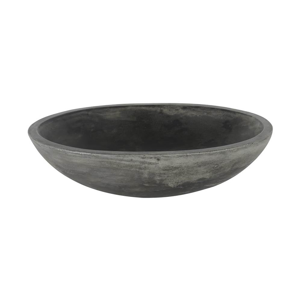 Caspar Small Oval Cement Vessel, Dusk Gray