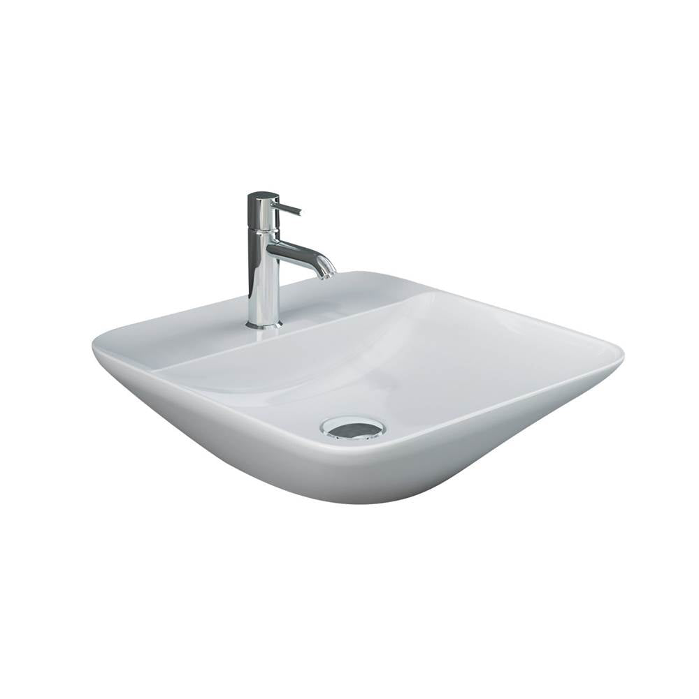 Barclay - Variant 16-1/2''x16-1/2'' Square CounterTop Basin,1-Tap Hole,WH - White