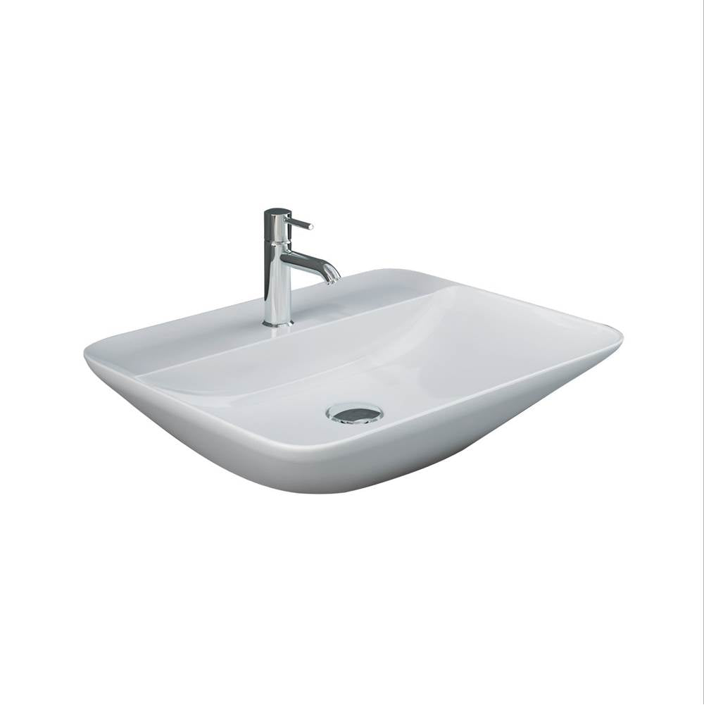 Barclay - Variant 21-5/8''x16-1/2'' Rect. CounterTop Basin,1-Tap Hole,WH - White