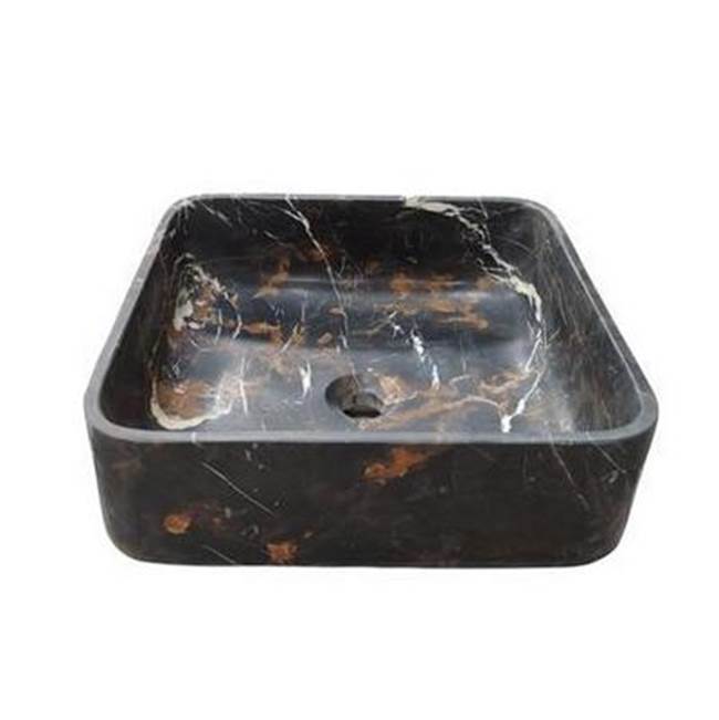 Maxton Square Sink, 15-3/4'' Honed King Gold Marble