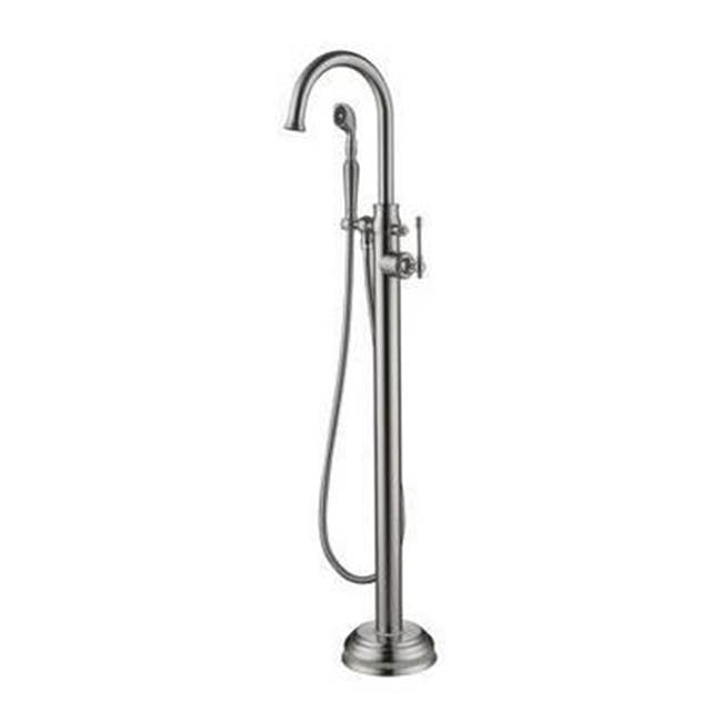 Barclay - LeBaron Freestandng Tub Filler w/HS, Brushed Nickel - Brushed Nickel