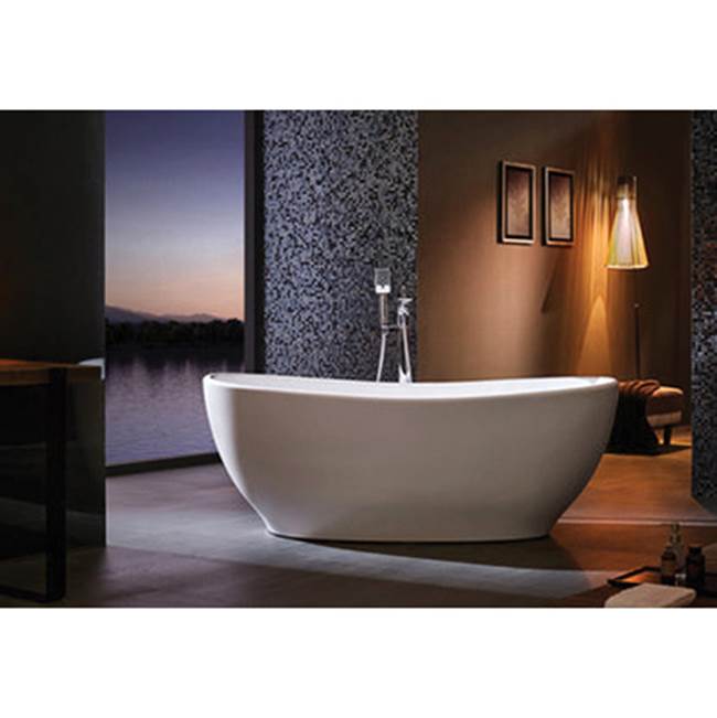 Mystique 59'' dbl slipper AC Tub,W/internal drain-OF,BN