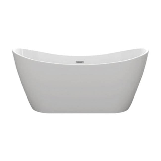 Nairobi 67''AC Tub Matte White W/Internal Drain & OF BG