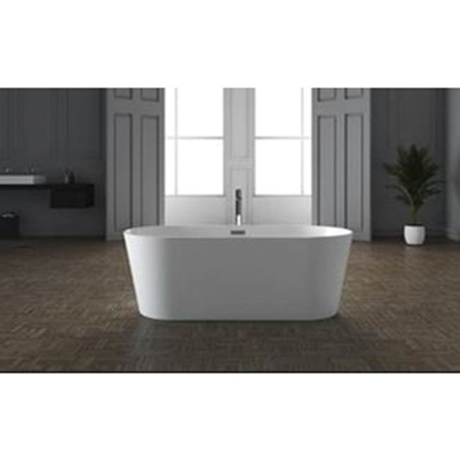 Patrick 67'' AC Tub Matte Black W/Internal Drain & OF BG