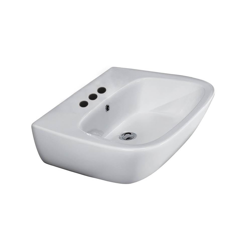 Barclay - Elena 500 Ped Lav Basin 4'' Center Set, White - White