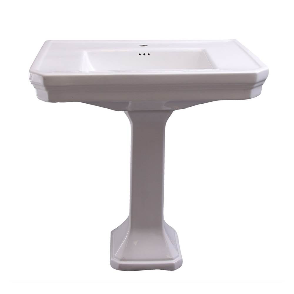 Barclay - Corbin Basin Only with1-Faucet Hole,W/ Overflow, White - White
