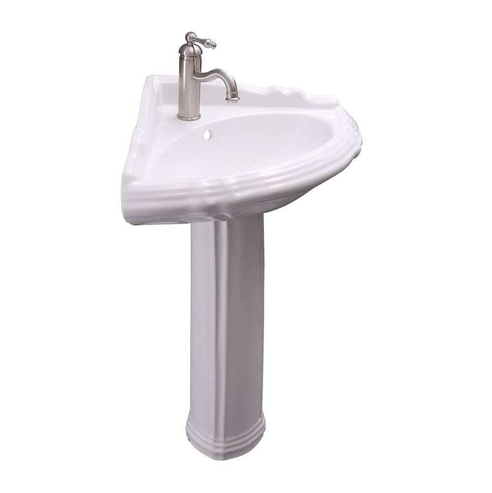 Ethan Corner Basin Only with 1-Faucet Hole,W/Overflow,WH
