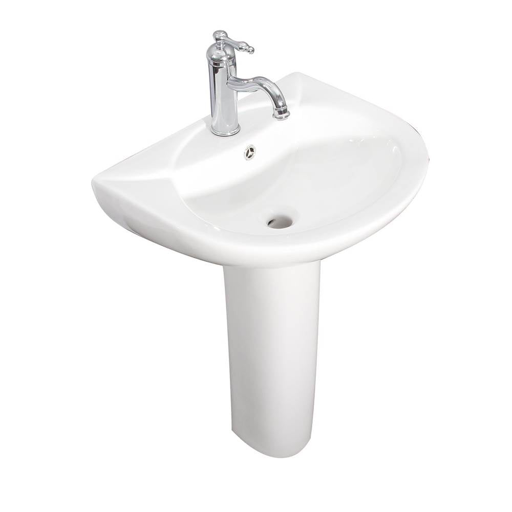 Barclay - Banks Basin Only with 1 Faucet Hole, Overflow, White - White