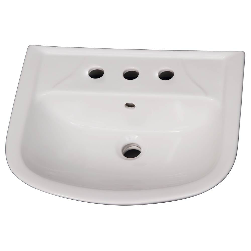 Barclay - Lara 510 Ped Lav Basin 8'' cc, White - White