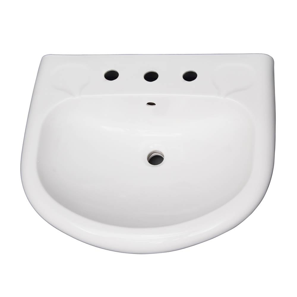 Barclay - Orient 660 Ped Lav Basin 8'' cc, White - White