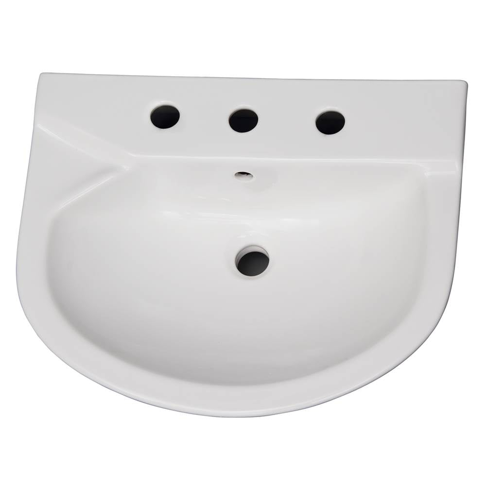 Barclay - Anabel 555 Ped Lav Basin 8'' cc, White - White