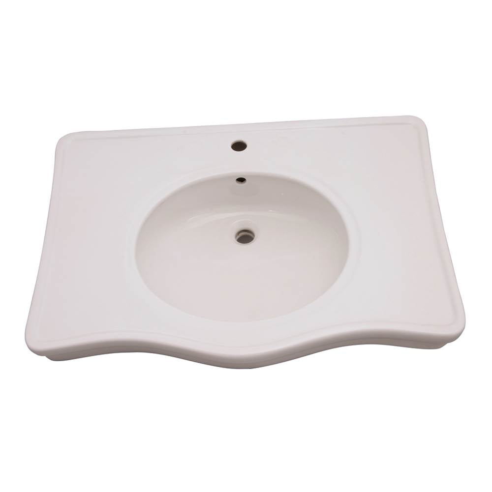 Barclay - Milano Deluxe Console Basin 1 Hole, White - White