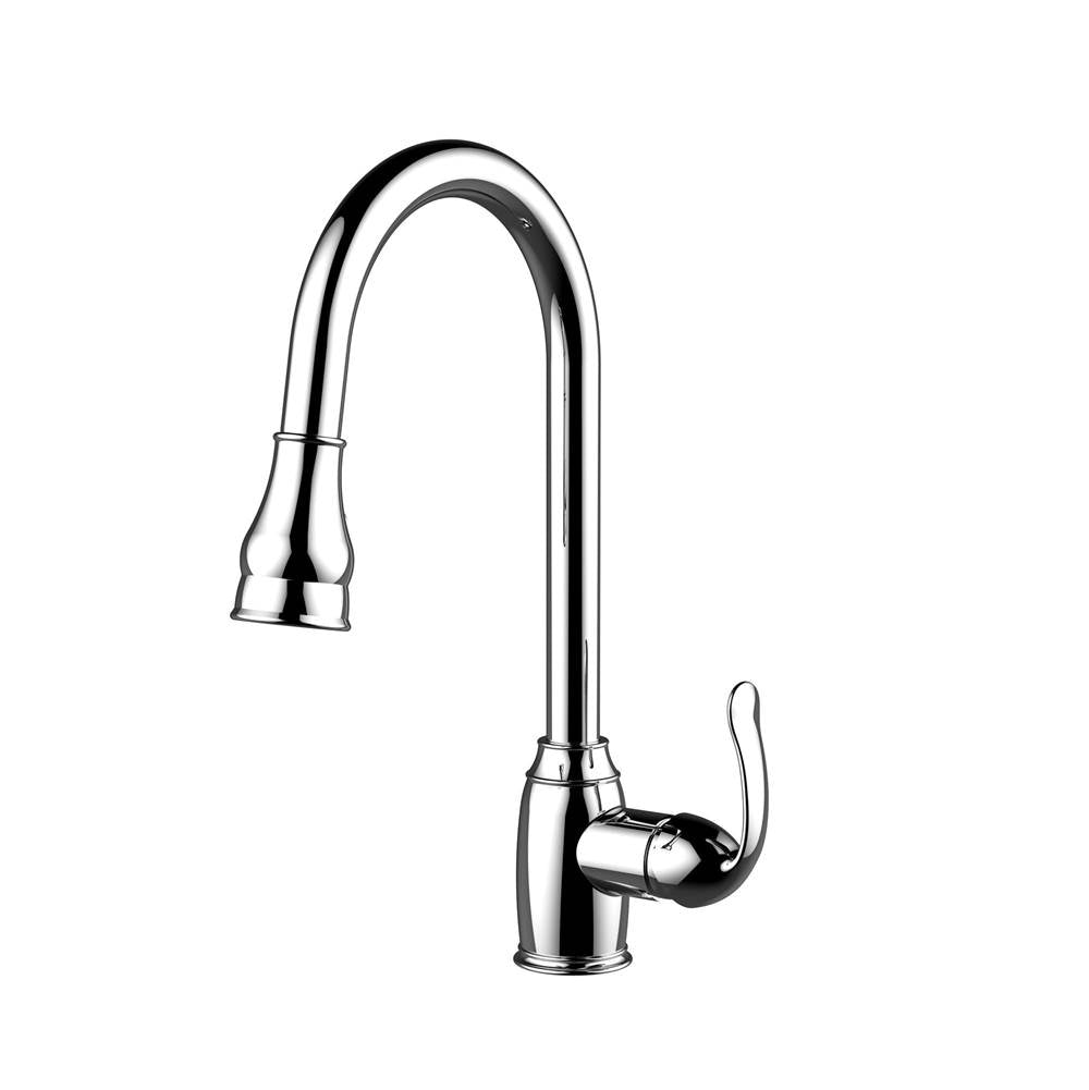 Barclay - Bay Kitchen Faucet,Pull-Out Spray, Metal Lever Handles, CP - Polished Chrome