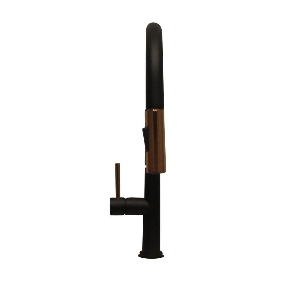 Gypsy Pull Down Kitchen Fauce Matte Black and Rose Gold