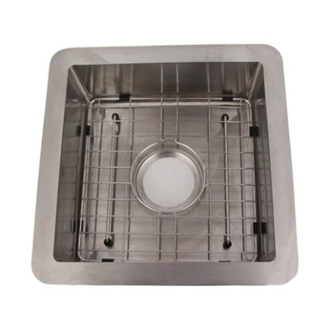 Rena 15'' GOLD SS Square Sink w/GOLD Wiregrid & Strainer