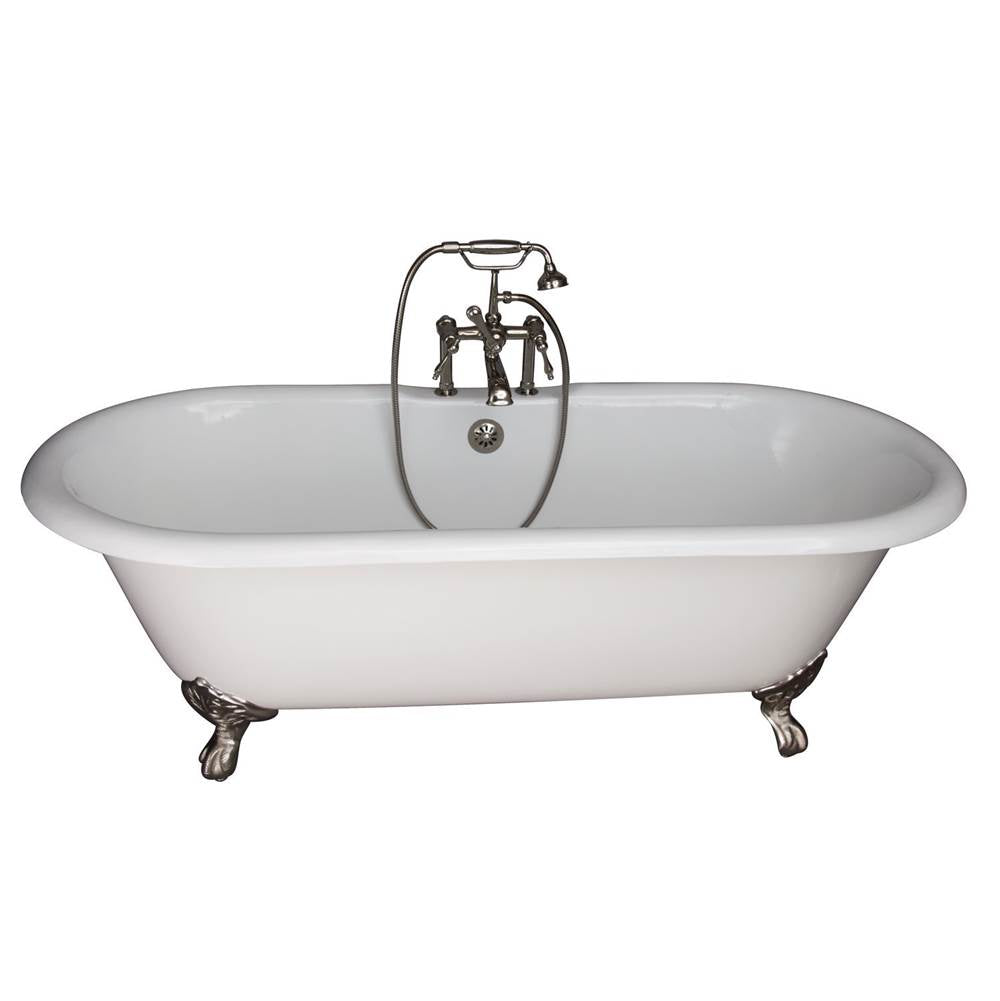 Barclay - Tub Kit 67'' CI Dbl Roll Top Filler, Supplies, Drain-PN - Polished Nickel