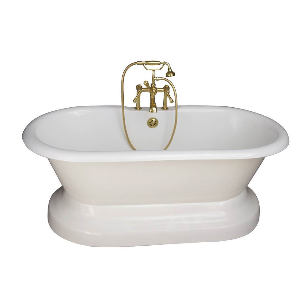Barclay - Tub Kit 67'' CI Dbl Roll Top Base,Filler,Supplies,Drain-PB - Polished Brass