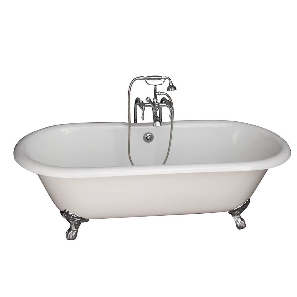 Barclay - Tub Kit 67'' CI Dbl Roll Top Filler, Supplies, Drain-Chrome - Polished Chrome
