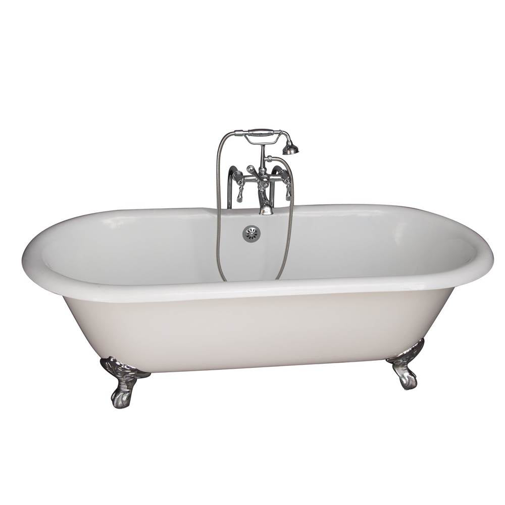 Barclay - Tub Kit 67'' CI Dbl Roll Top Filler, Supplies, Drain-Chrome - Polished Chrome
