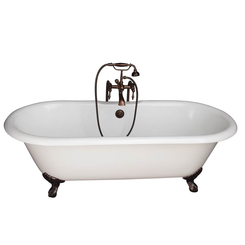 Barclay - Tub Kit 67'' CI Dbl Roll Top Filler, Supplies, Drain-ORB - Oil Rubbed Bronze