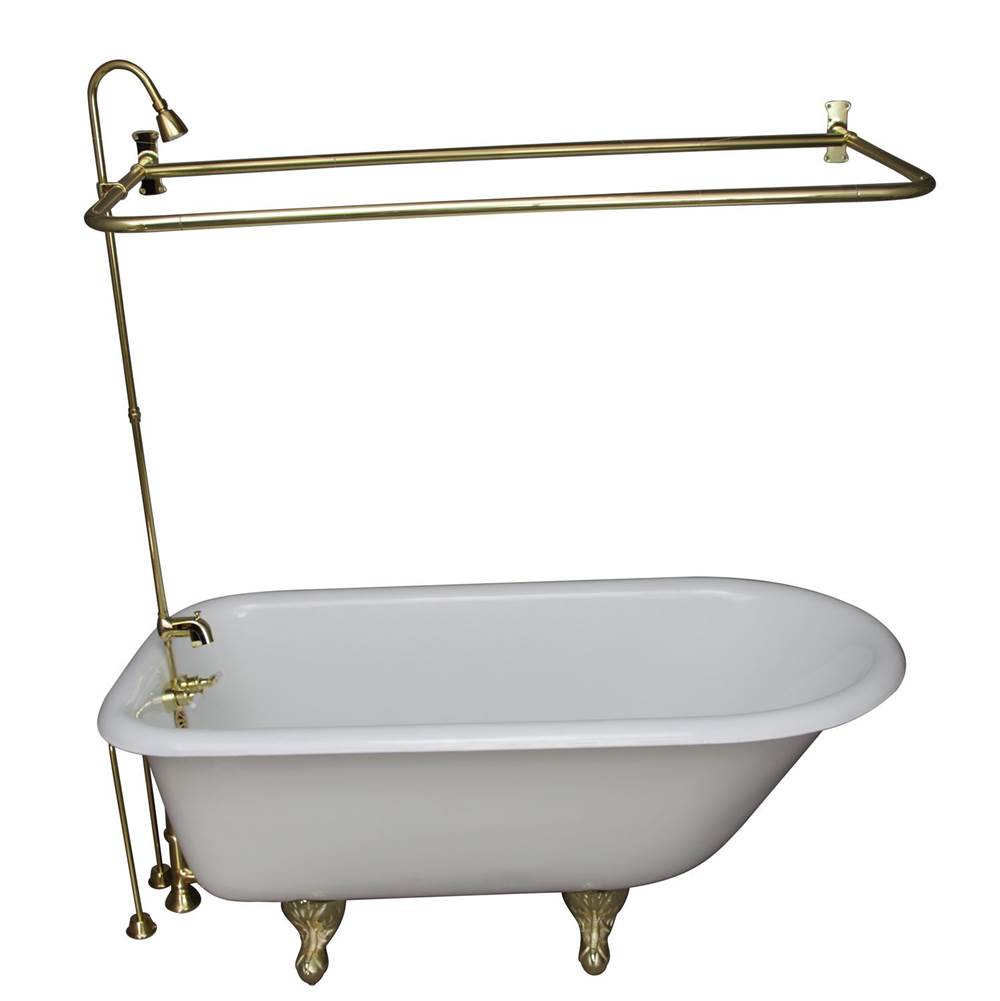 Barclay - Tub Kit 60'' CI Roll Top,Shower Unit, Supplies, Drain-PB - Polished Brass