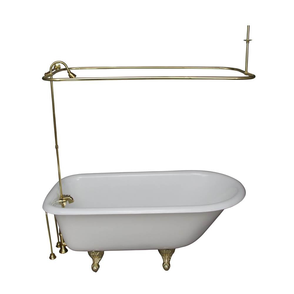 Barclay - Tub Kit 60'' CI Roll Top,Shower Unit, Supplies, Drain-PB - Polished Brass